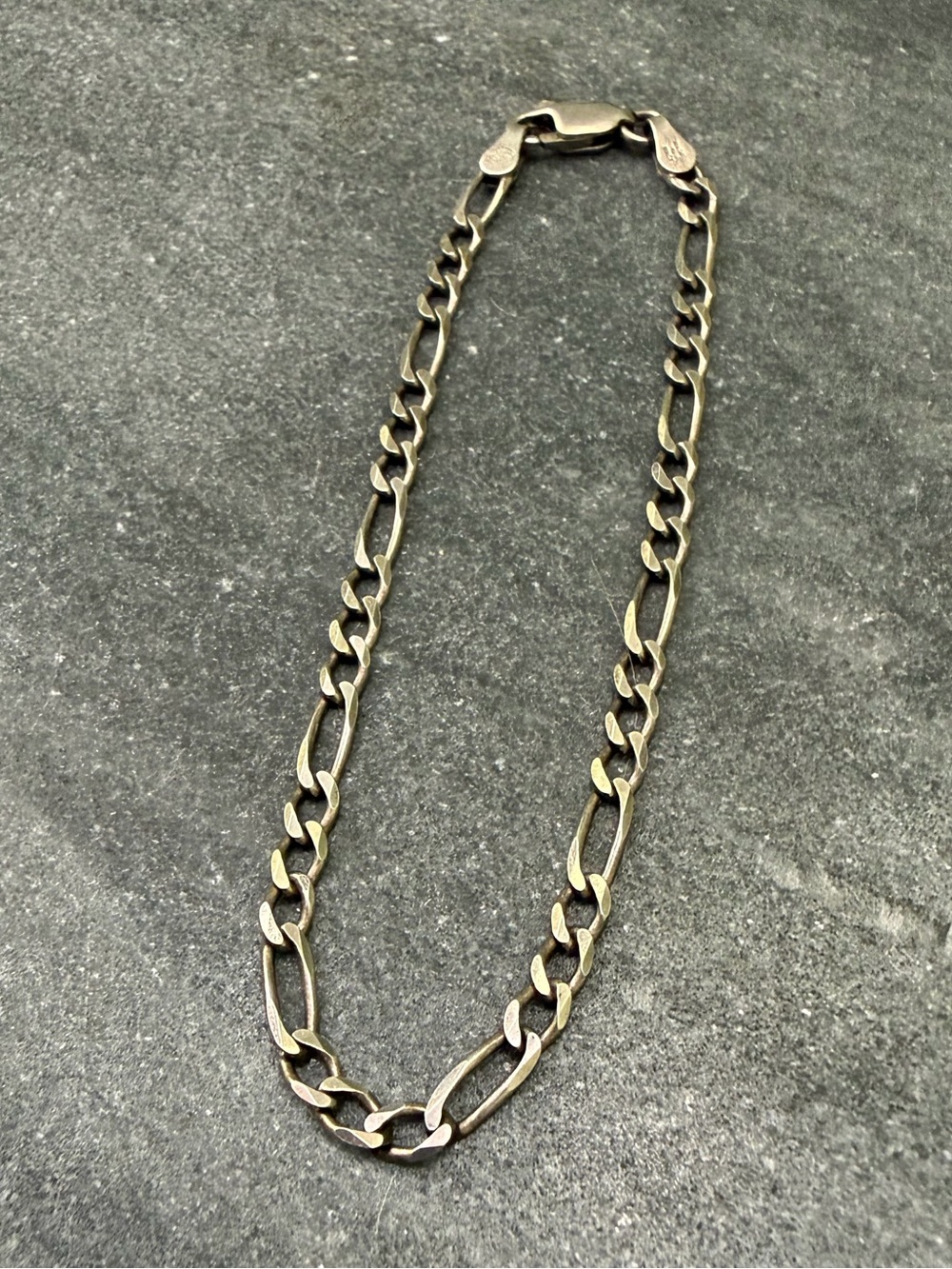 Vintage Sterling Silver Figaro Chain Bracelet